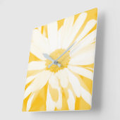 Soft Yellow White Daisy Vierkante Klok (Hoek)