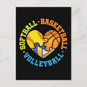 Softbal Basketbal Volleybal Hart Briefkaart