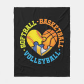 Softbal Basketbal Volleybal Hart Fleece Deken (Voorkant)