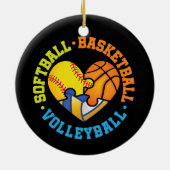 Softbal Basketbal Volleybal Hart Keramisch Ornament (Achterkant)