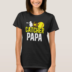 Softbal Catcher Papa Trotse Papa van Een Softbal K T-shirt