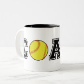 Softbal coach dank u geschenk koffie mok (Voorkant links)