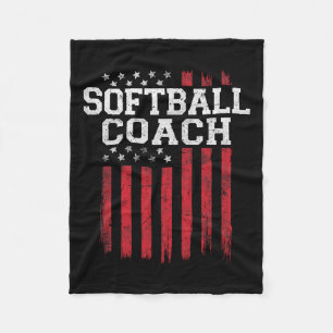 Softbal Coach Trotse Amerikaanse Vlag USA Patriot  Fleece Deken