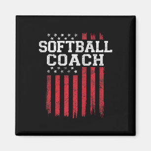 Softbal Coach Trotse Amerikaanse Vlag USA Patriot Magneet