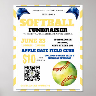 Softbal Evenement Fondsenwerving School Kerk Coach Poster