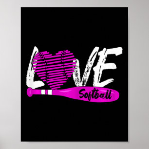 Softbal Grafisch met tekst Meisjes en Vrouwen Poster