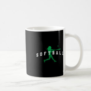 Softbal Groene Team Speler Varsity Tekst Koffiemok