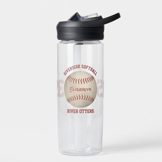 Softbal honkbal team en atleet naam waterfles (Links)