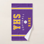 Softbal icoon, aangepaste naam & school, teamcadea handdoek (Handdoek)