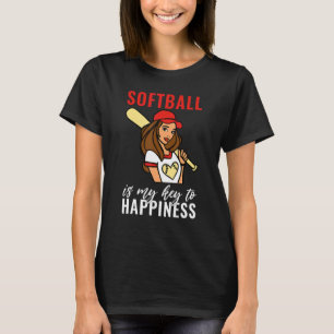 Softbal is mijn sleutel tot geluk Softbal T-shirt