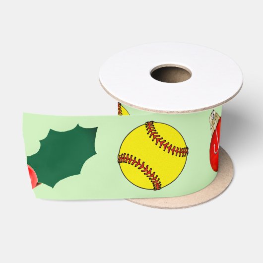 Softbal Kerst Geschenk Lint (Spoel)