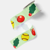 Softbal Kerst Geschenk Lint (Achterkant)