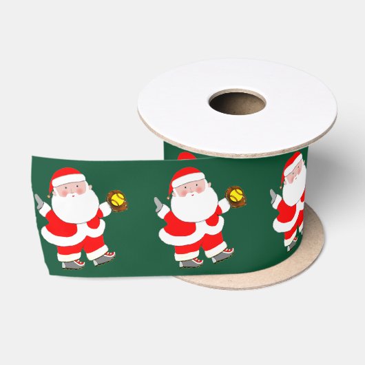 Softbal Kerst Satijnen Lint (Spoel)