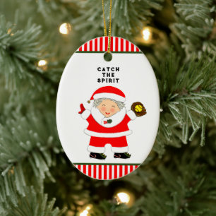 Softbal Kerstcadeau Keramisch Ornament