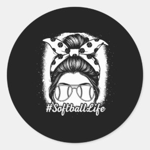 Softbal Leven Rommelige Knot Slaghandschoen Pitch Ronde Sticker