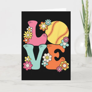 Softbal Liefde Schattig Softbal Fan Vrouwen Tiener Kaart