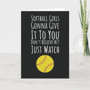 Softbal Meisjes Kaarten Team Speler Voor Kinderen