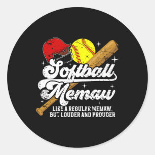 Softbal Memaw Definitie Memaw Van Een Softbalspele Ronde Sticker