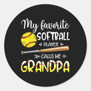 Softbal Mijn favoriete softbalspeler noemt me Oma Ronde Sticker