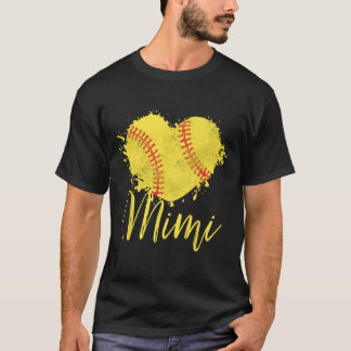 Softbal Mimi Softbal Liefde Hart T-shirt