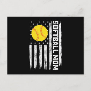 Softbal Moeder Amerikaanse Amerikaanse vlag Moede Briefkaart
