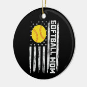 Softbal Moeder Amerikaanse Amerikaanse vlag  Moede Keramisch Ornament (Links)