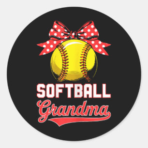 Softbal Oma Shirt Vrouwen Softbal Lover Moeder Ronde Sticker