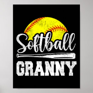 Softbal oma softbalspeler Speldag Moederdag Poster