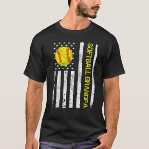   Softbal Opa Amerikaanse Vlag van de VS T-shirt