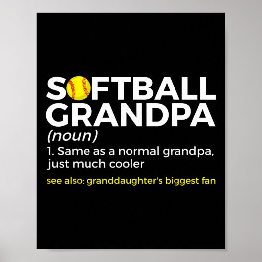 Softbal Opa Definitie Kleindochter Grootste Poster (Voorkant)
