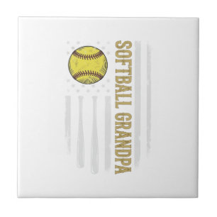 Softbal opa vintage vlag vector ontwerp_1 tegeltje