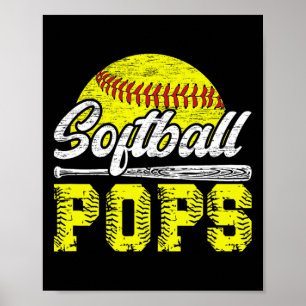 Softbal-Opa's van een softbalspeler Pops Poster