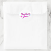 softbal script tekst logo roze ronde sticker (Tas)