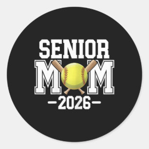 Softbal Senior Moeder, Kl Van 2026, Senior Avond A Ronde Sticker