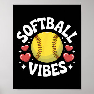 Softbal Sfeer Cute Fastpitch Softbal Team Speler Poster