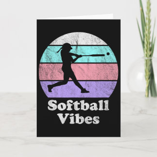 Softbal Sfeer Retro Vintage Meisjes Of Vrouwen Sla Kaart