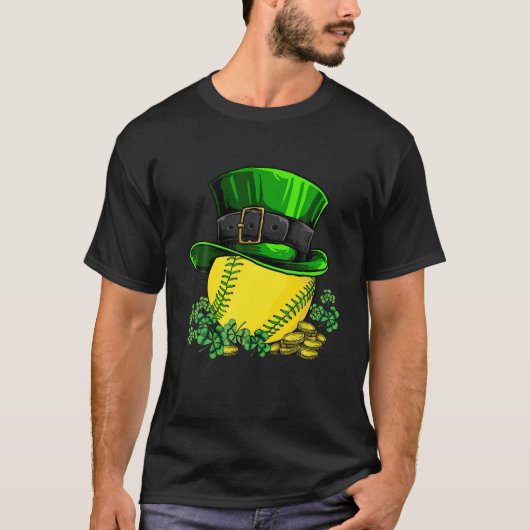 Softbal Shamrock St Patricks Day Boys Mannen Sp T-shirt (Voorkant)