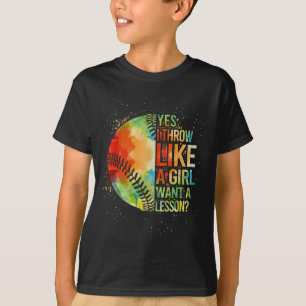 Softbal-shirt Ja, ik gooi als een meisje Grappige T-shirt