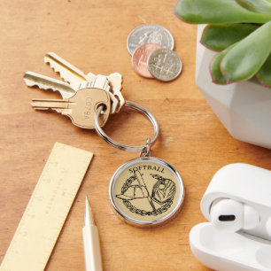 Softbal sleutelhanger