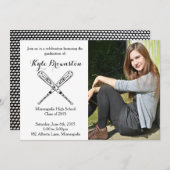 Softbal speler afstuderen partij foto uitnodigen kaart (Voorkant / Achterkant)