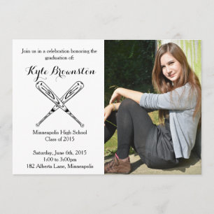 Softbal speler afstuderen partij foto uitnodigen kaart