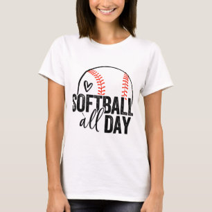 Softbal Speler Meisjes Vrouwen Mannen Softbal Love T-shirt