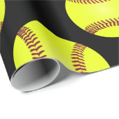 Softbal speler patroon cadeaupapier (Rol Hoek)