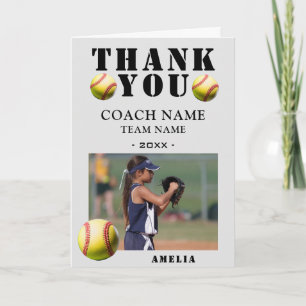 Softbal Sportsfoto Coach  Bedankkaart