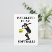 Softbal Sportspeler Briefkaart (Staand voorkant)