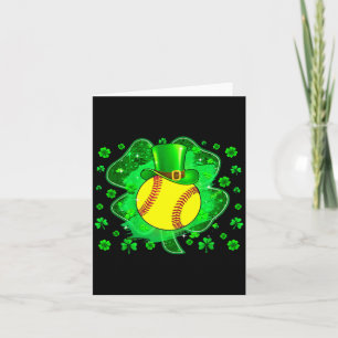 Softbal St. Patrick's Day Leprechaun Shamrock Jong Kaart