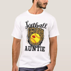 Softbal Tante Luipaard Game Day Tante Moeder Softb T-shirt
