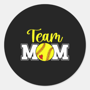 Softbal Team Moeder Waardering Softbal Team Mama Ronde Sticker
