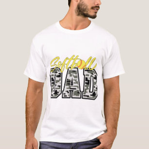 Softbal Vader Camo Ontwerp – Trotse Sport Vader T-shirt