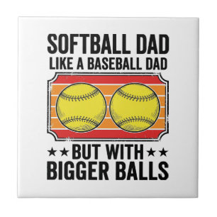 Softbal Vader Grotere Ballen Vintage Gravure Shirt Tegeltje
